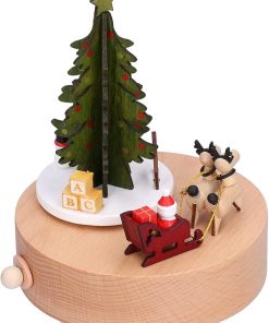 Hộp nhạc cây thông Noel bằng gỗ