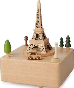 Hộp nhạc hình tháp Eiffel bằng gỗ